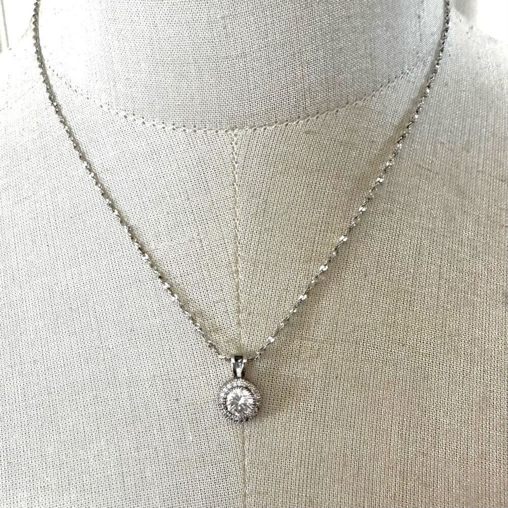 charter club halo rhinestone pendant necklace - Picture 2 of 8